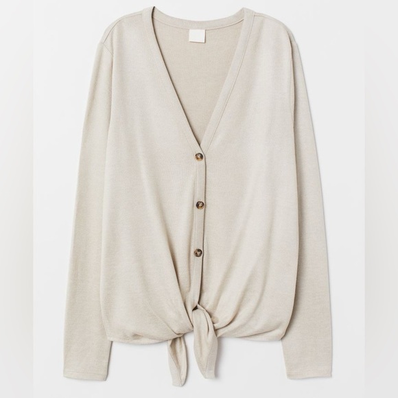 H&M | Tie-Hem Button Front Fine Knit Cardigan NWT - Picture 2 of 9